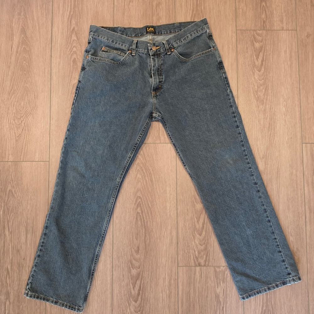 Lee Regular Fit Mens Jeans 36x30 Medium Wash Blue Straight Leg JIM-M199-007